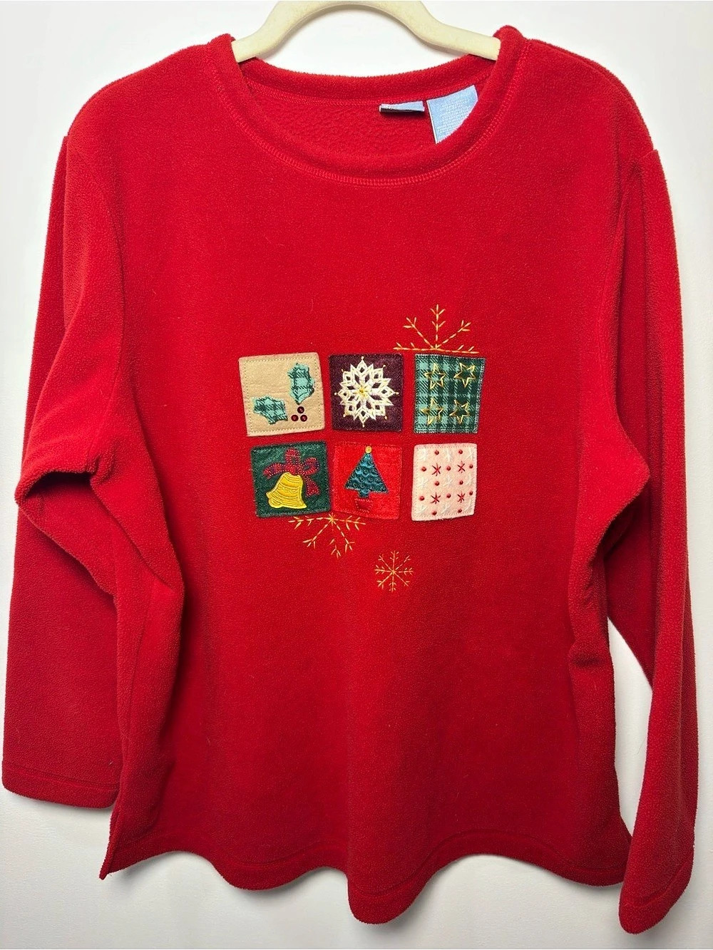 Holiday Editions Red Holiday Embroidered Sweatshirt
